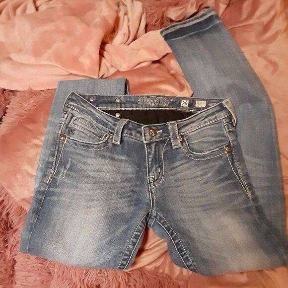 Miss Me Jeans 28 Skinny Straight Leg - Picture 2 of 5